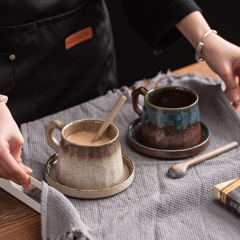 Ofengebackenes Kaffeeservice aus Steingut