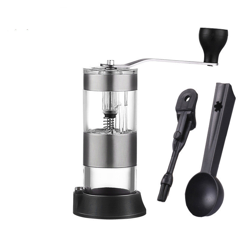 Handmühle Kaffeemühle Glas und Stahl