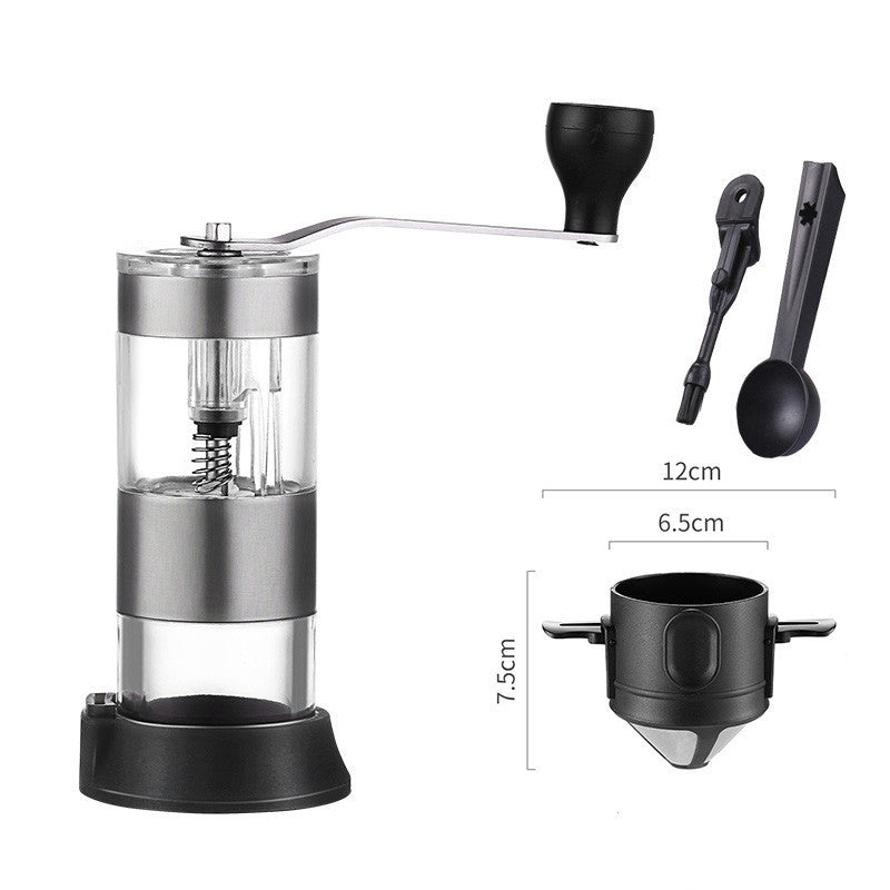 Handmühle Kaffeemühle Glas und Stahl