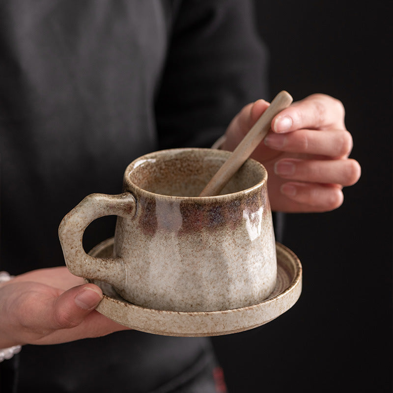 Ofengebackenes Kaffeeservice aus Steingut
