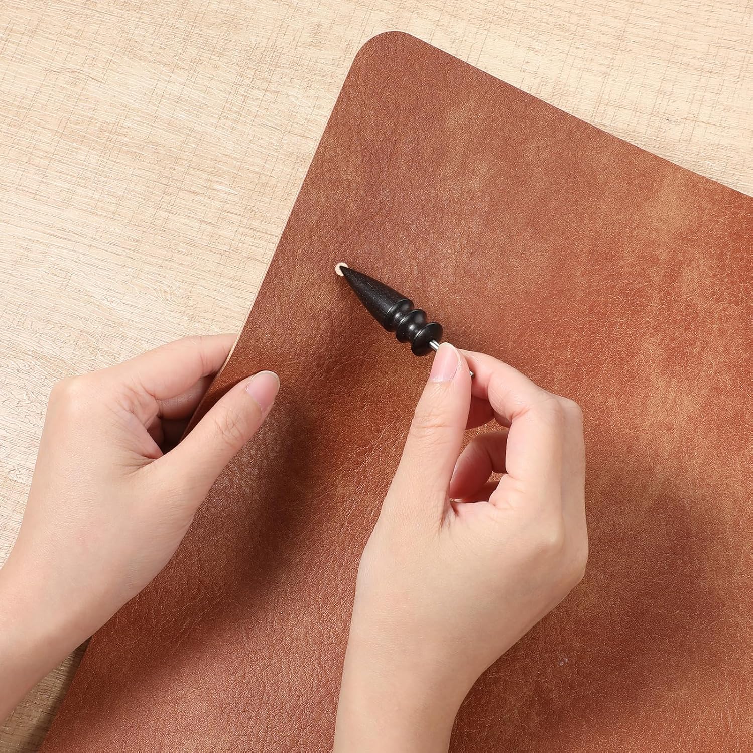 2 sztuki skórzanych burnisher Kit DIY Leathercraft Carving zestaw narzędzi ze temperówką, akcesoria do polerowania, polerka do skóry